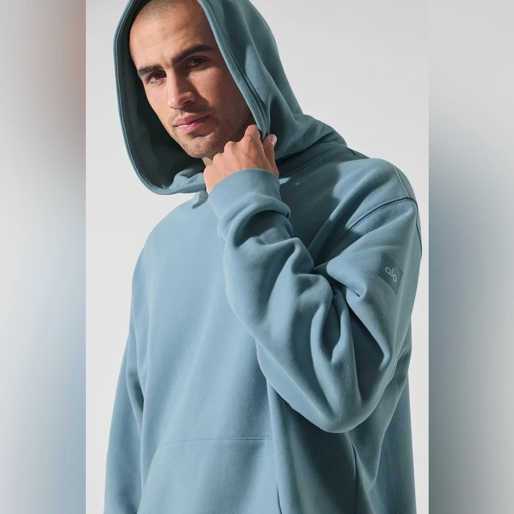 ALO Yoga celestial blue Renown Heavy Weight Hoodie